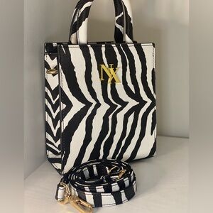 Nathaniel Noir Noir-x Black and White Zebra Print Bag